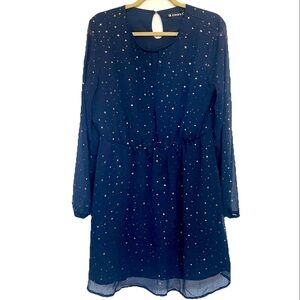 Woman Large Blue Star Smocked Dress Whimsigoth Fairycore ACOTAR Celestial